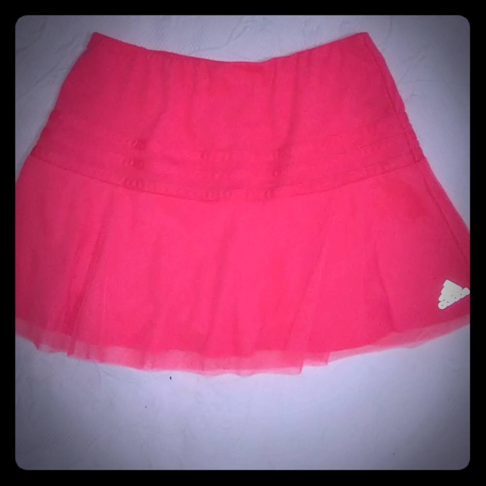 Girls athletic adidas skort sz M 10/12 bright pink